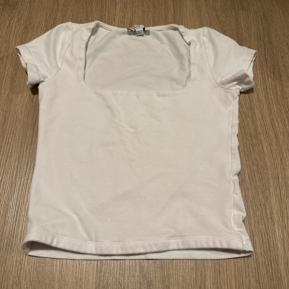 Subdued White Squareneck Tee